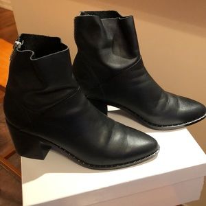 Treasure & Bond Black Leather Booties w/ Studs